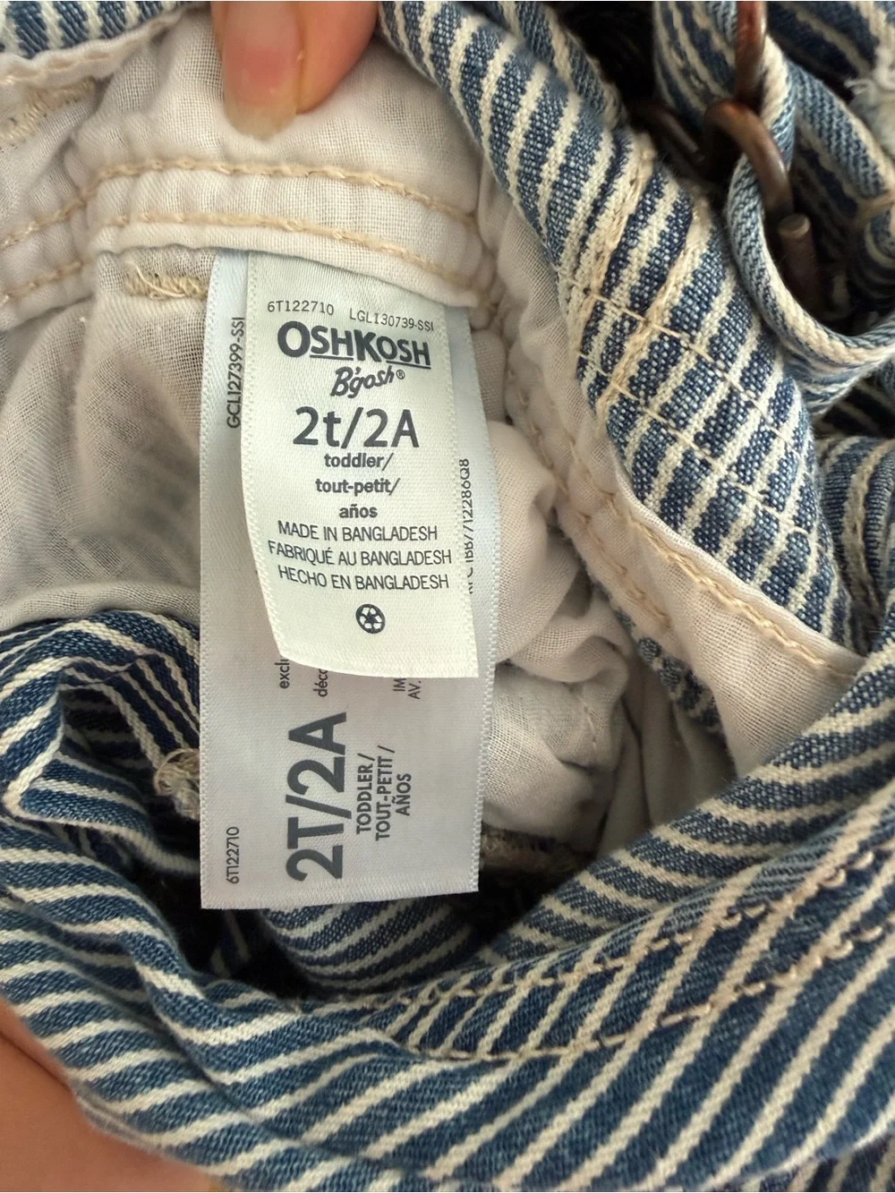 OshKosh B'gosh Blue and White Striped Overalls